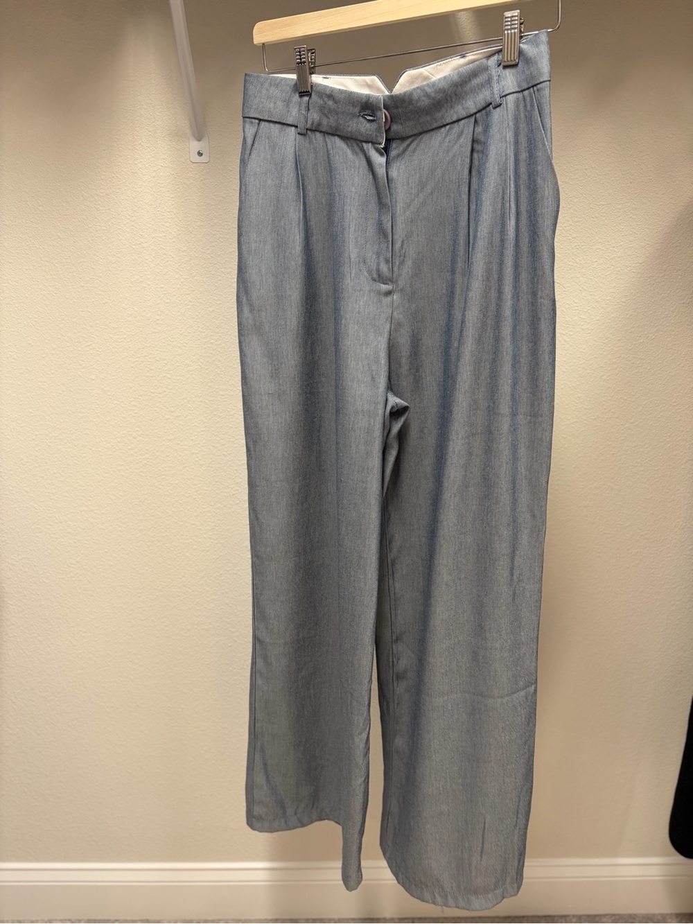 Mango Light Blue Button-Front Shirt